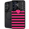 Polka Dots and Stripes Heart in Pink Galaxy S25 Kickstand Case